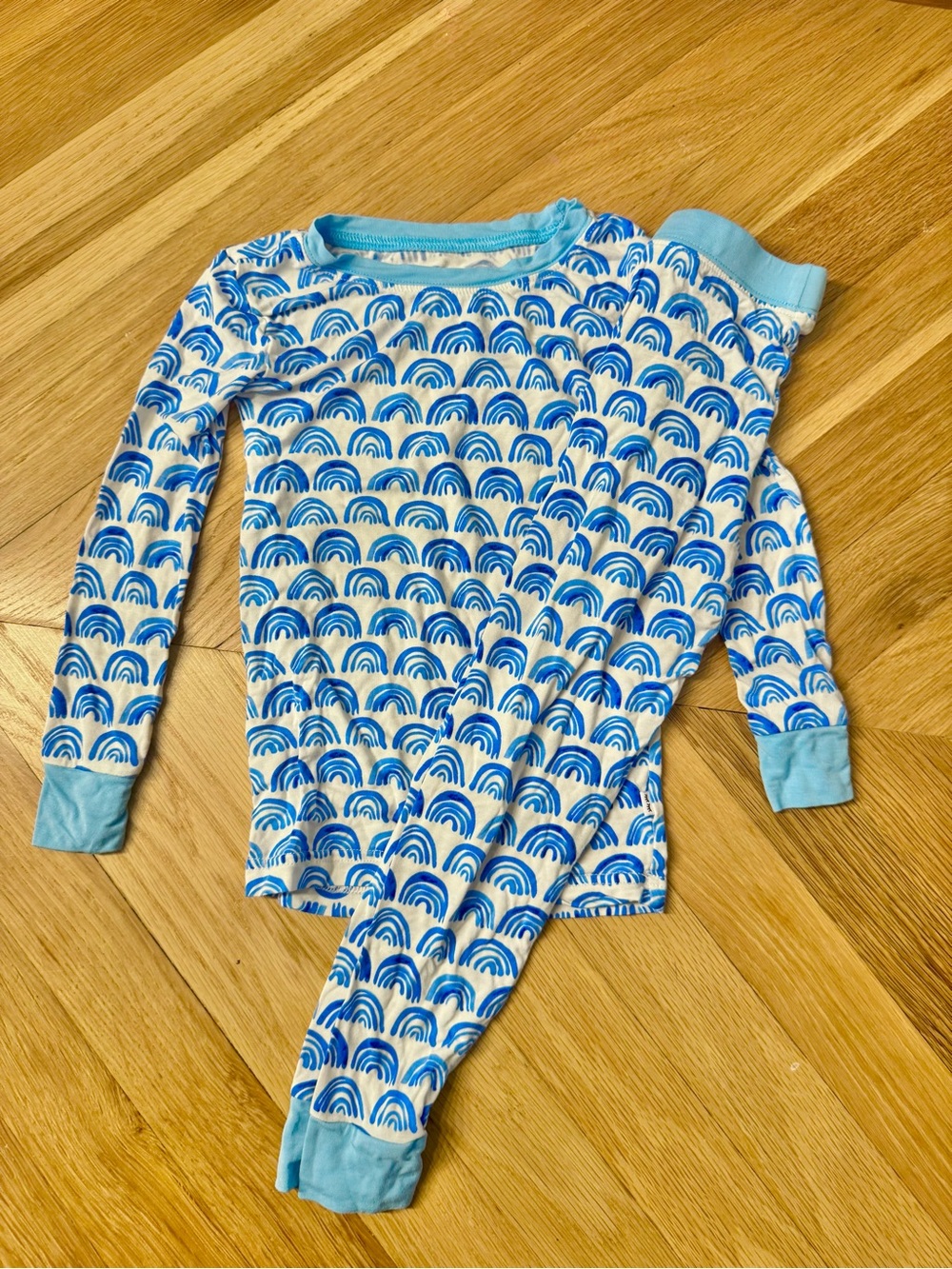 3T little Sleepies Blue Rainbow Print bamboo Pajama